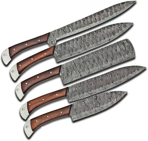 "Damascus Steel Knife Sets – Custom Handmade 9” to 13” Blades"
