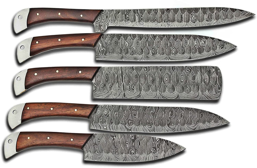 "Damascus Steel Knife Sets – Custom Handmade 9” to 13” Blades"